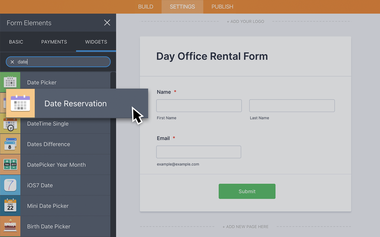 Date Reservation Screenshot 2