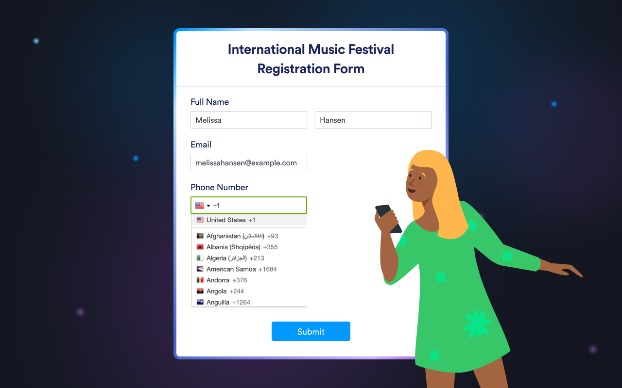 International Telephone Picker Screenshot 1