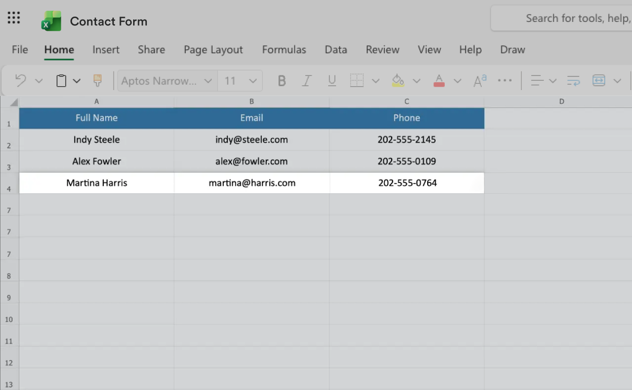 Microsoft Excel Screenshot 6