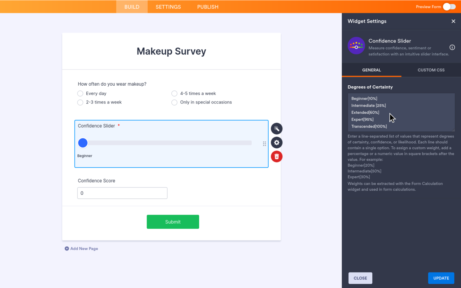 Confidence Slider Screenshot 3