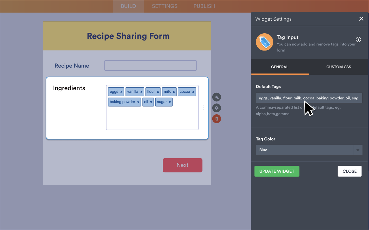 Tag Input - Form Widgets | Jotform