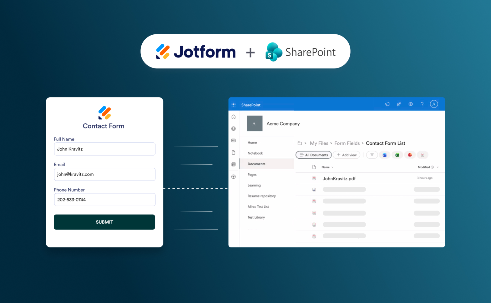 Microsoft SharePoint Integration Screenshot 1