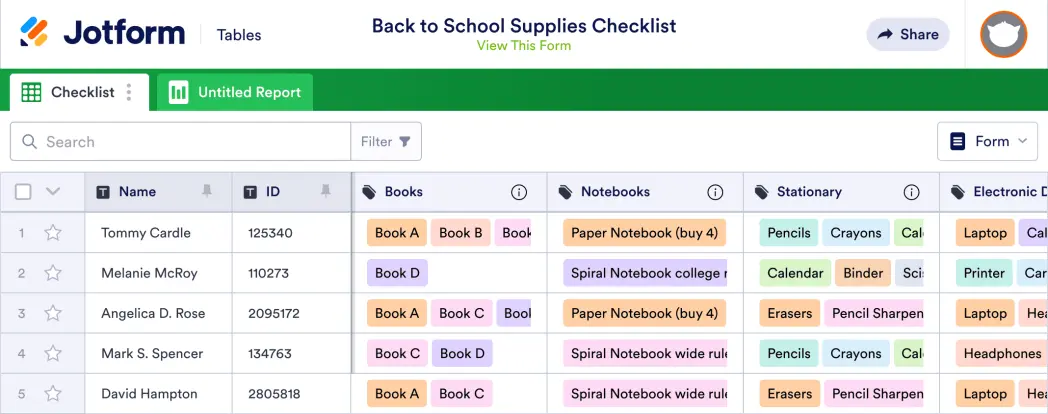 Back to School Supplies Checklist Template