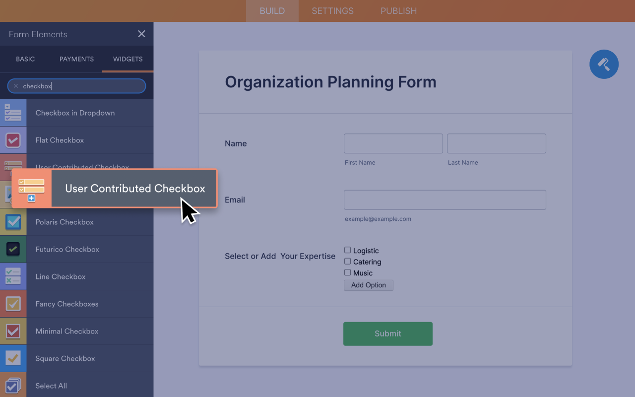 User Contributed Checkbox Screenshot 2