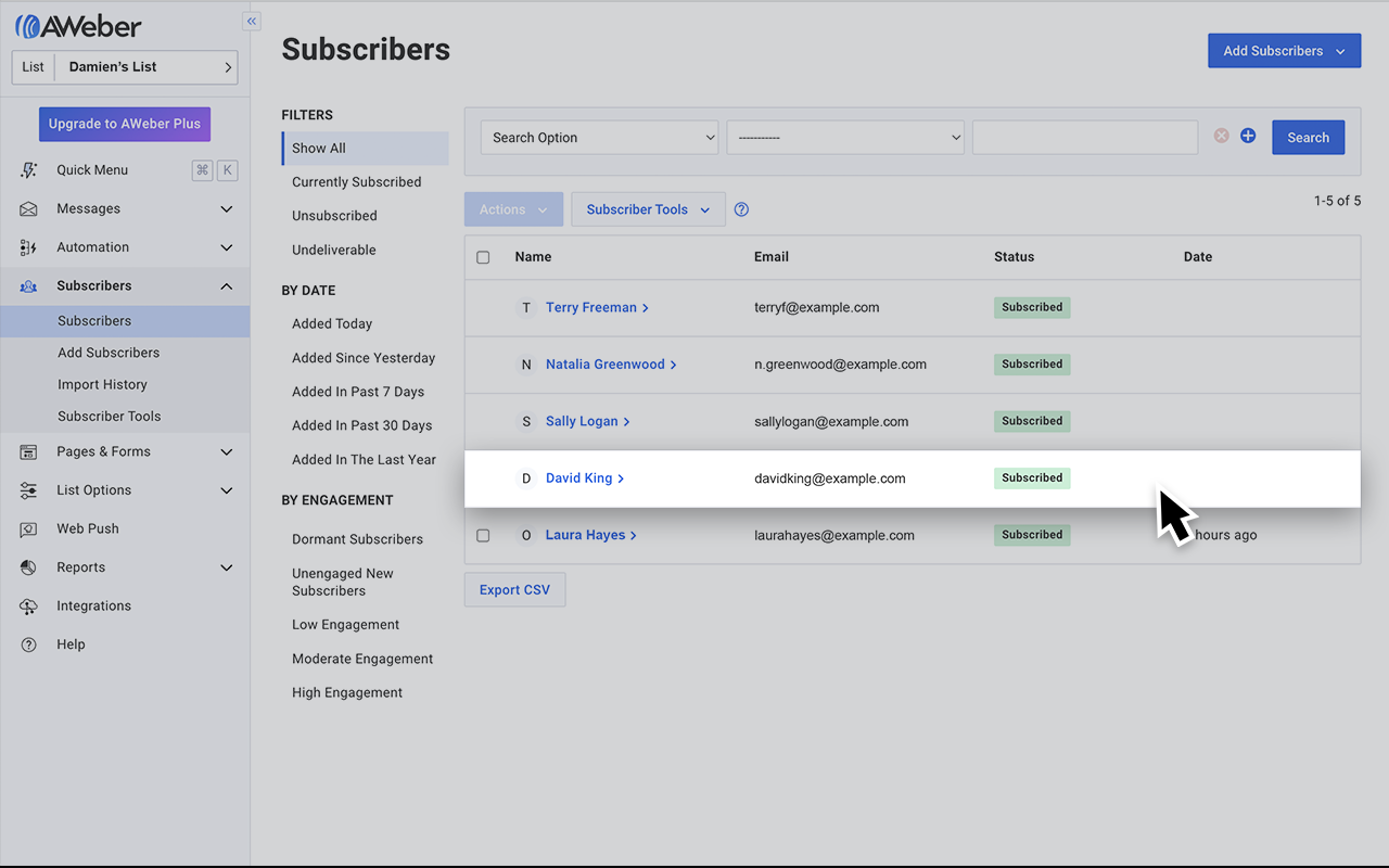 AWeber Integration Screenshot 4