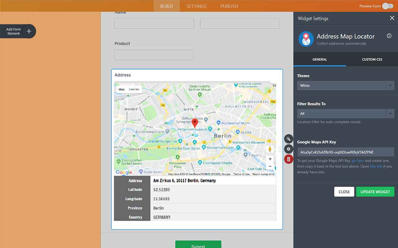 Address Map Locator - Form Widgets | Jotform