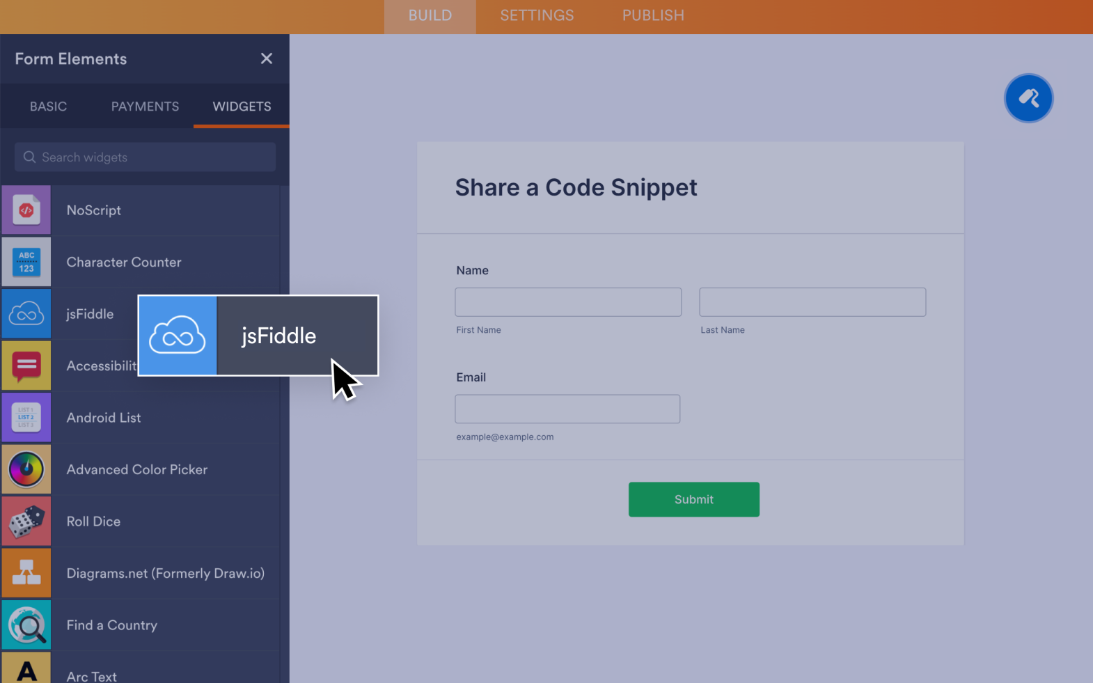 jsFiddle Screenshot 2