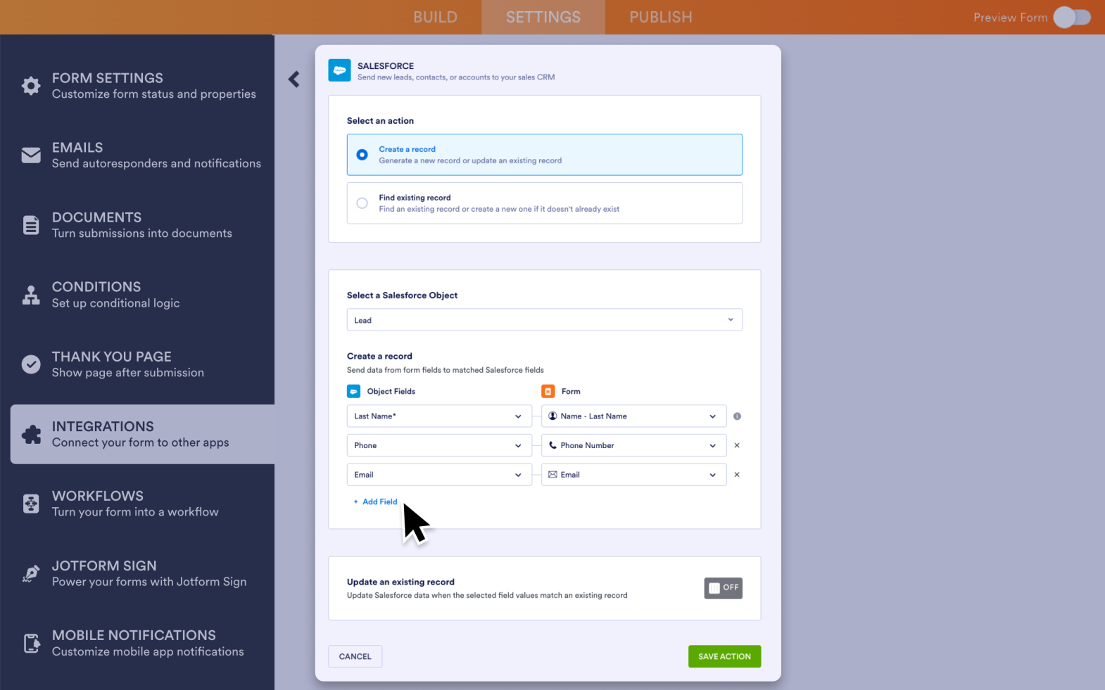 Jotform Salesforce Integration Screenshot 3