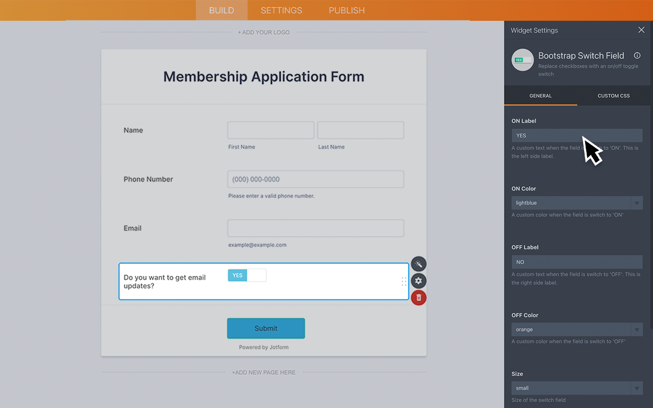 Bootstrap Switch Field Screenshot 3