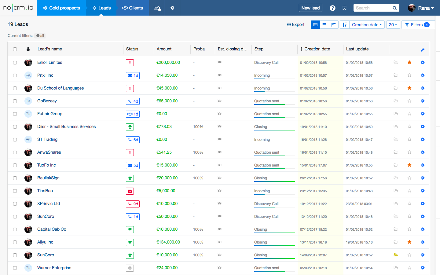 noCRM io Integration Screenshot 2