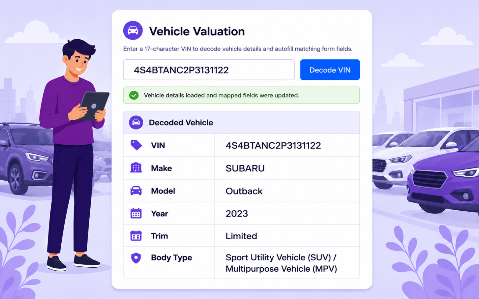 VIN Autofill Screenshot 1