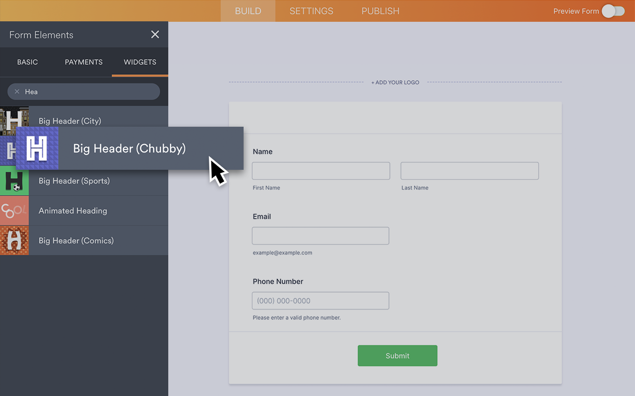 Big Header (Chubby) Screenshot 2