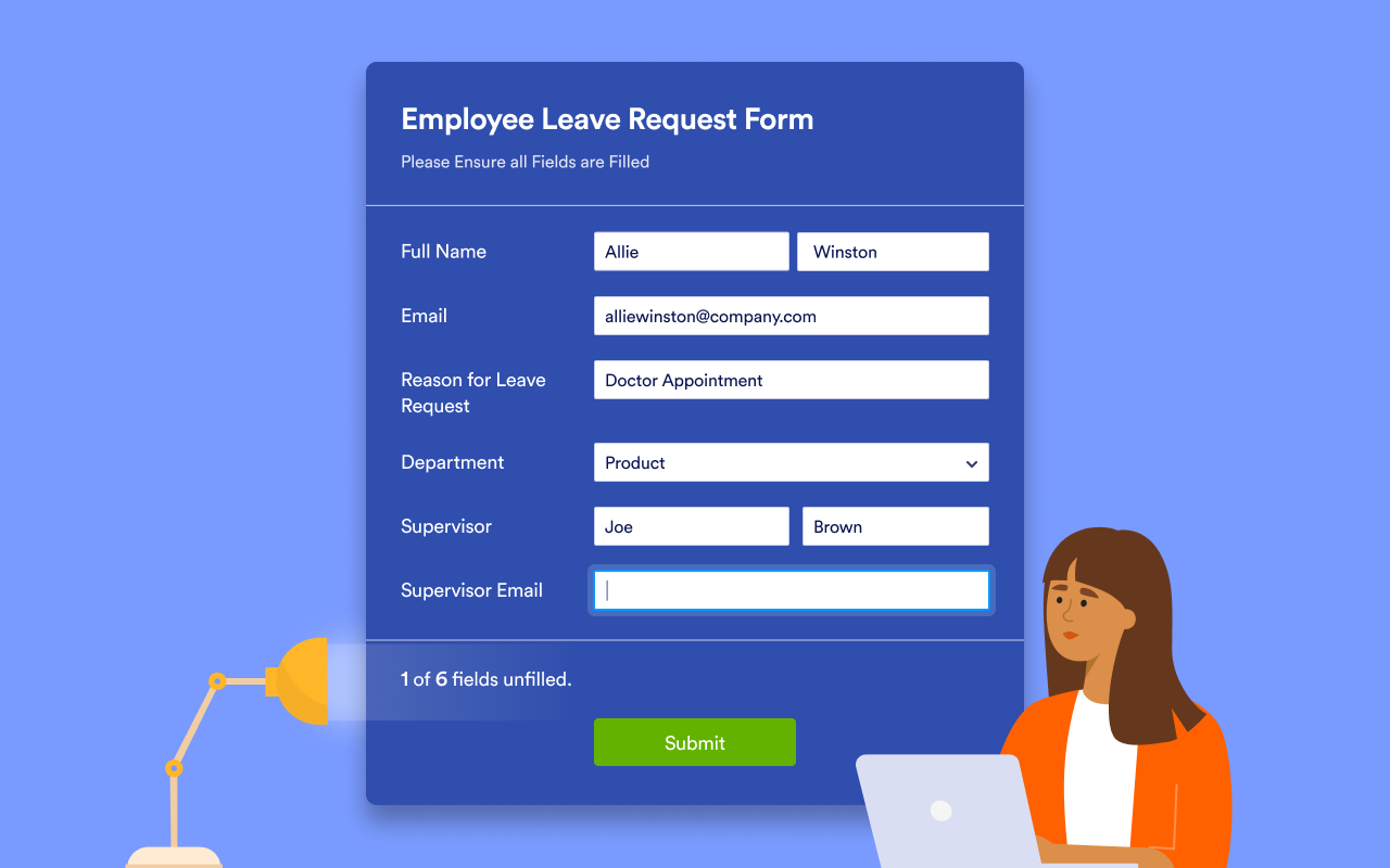 Unfilled Fields Screenshot 1
