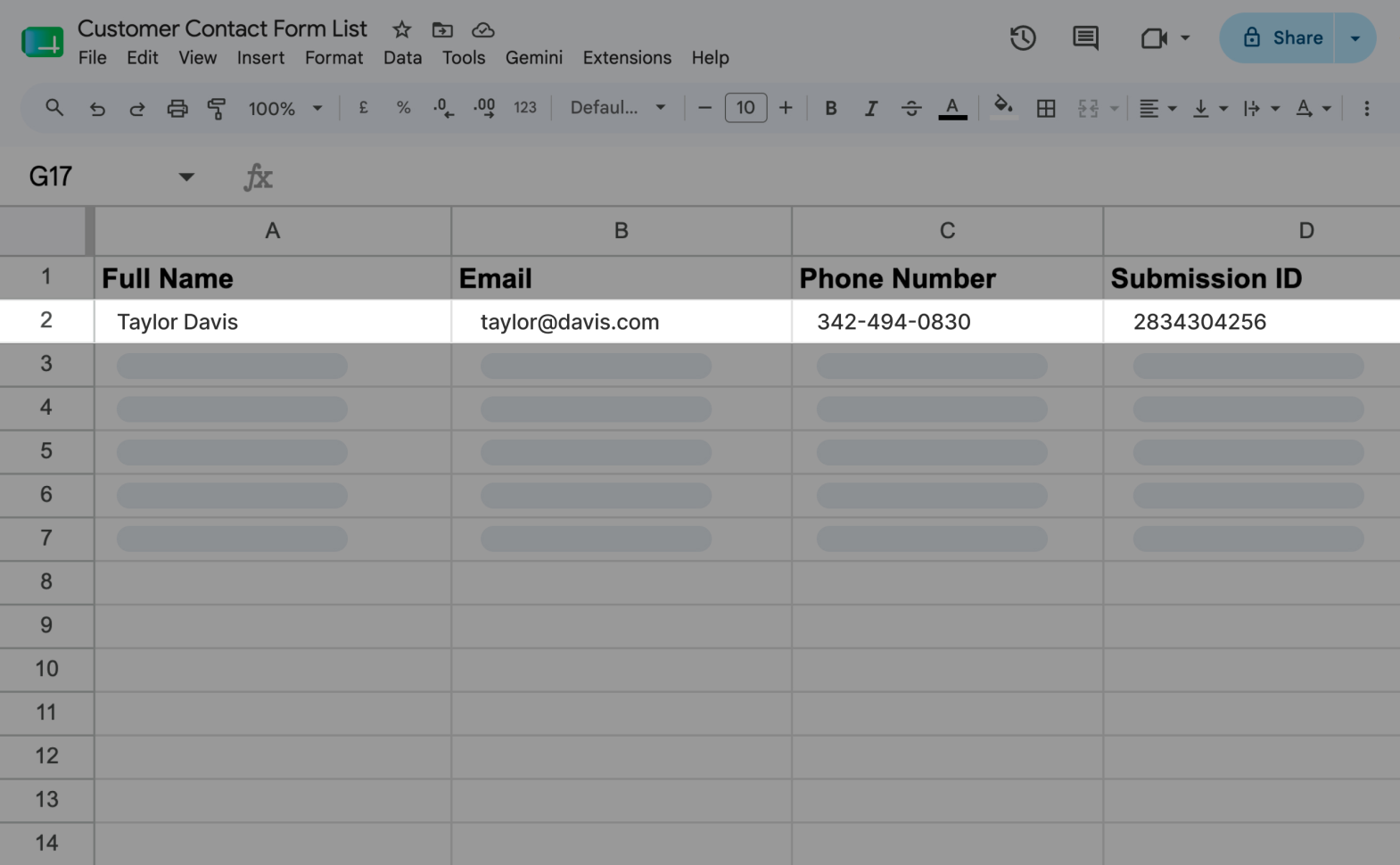 Google Sheets Integration Screenshot 5