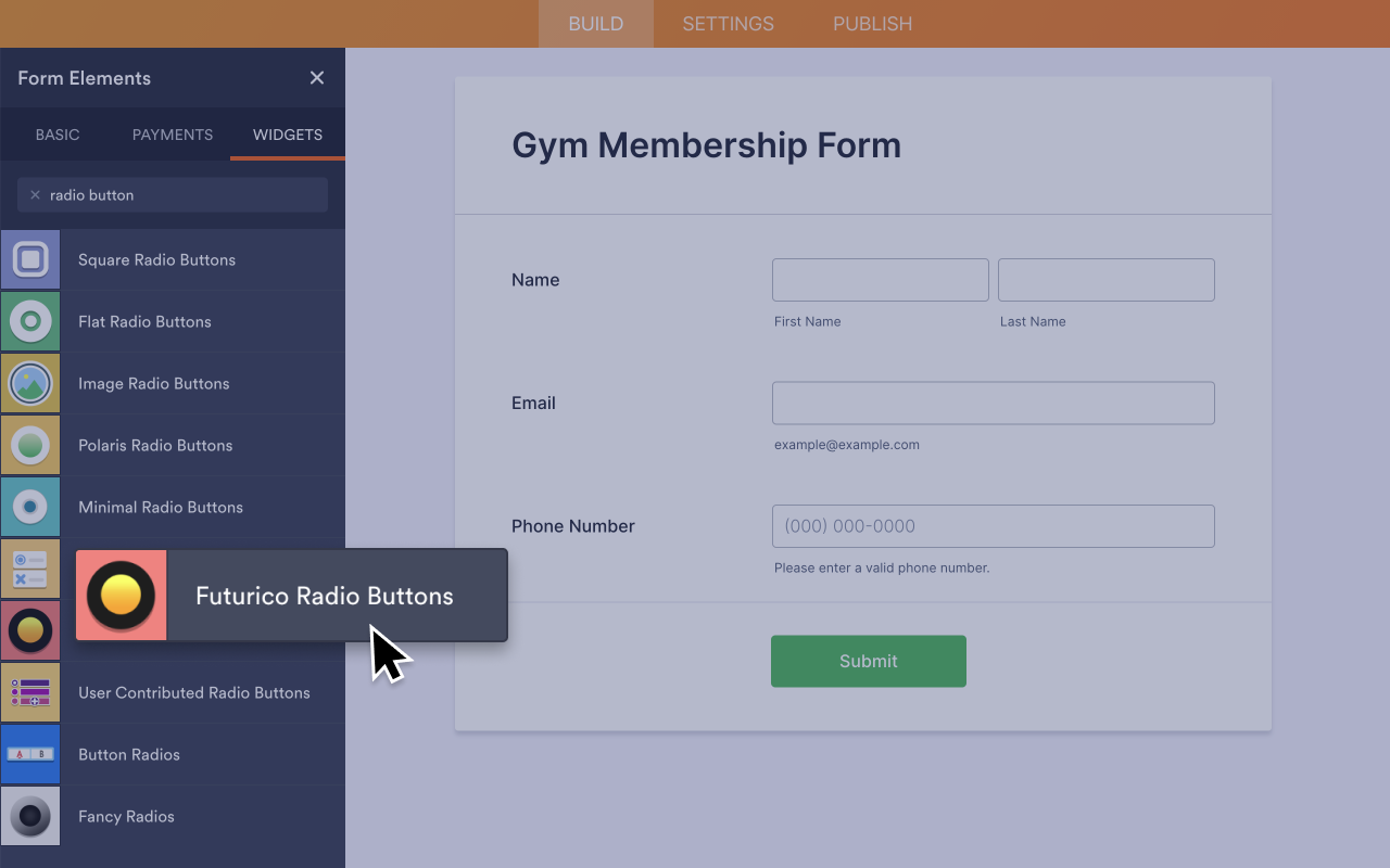 Futurico Radio Buttons Screenshot 2
