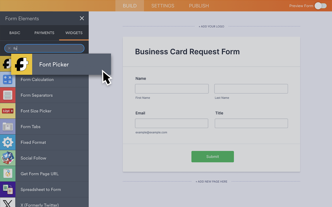 Font Picker Screenshot 2