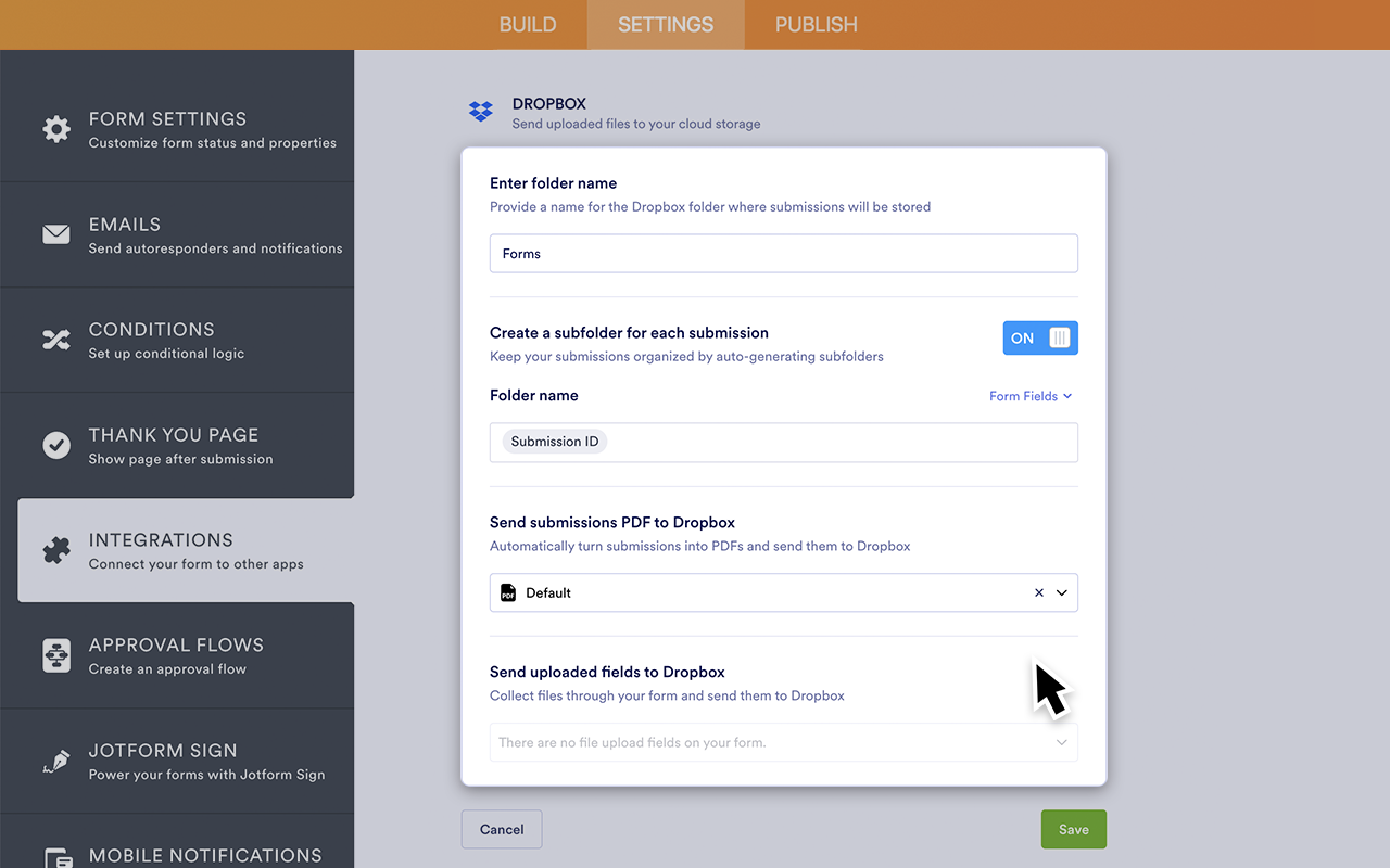 Dropbox Integration Screenshot 3