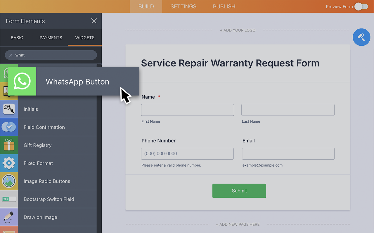 WhatsApp Button Screenshot 2
