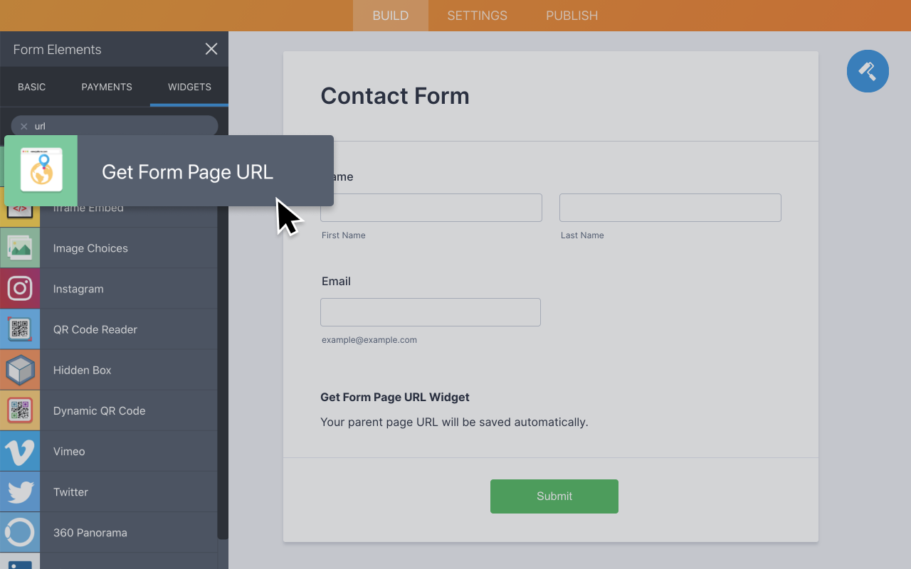 Get Form Page URL Screenshot 2