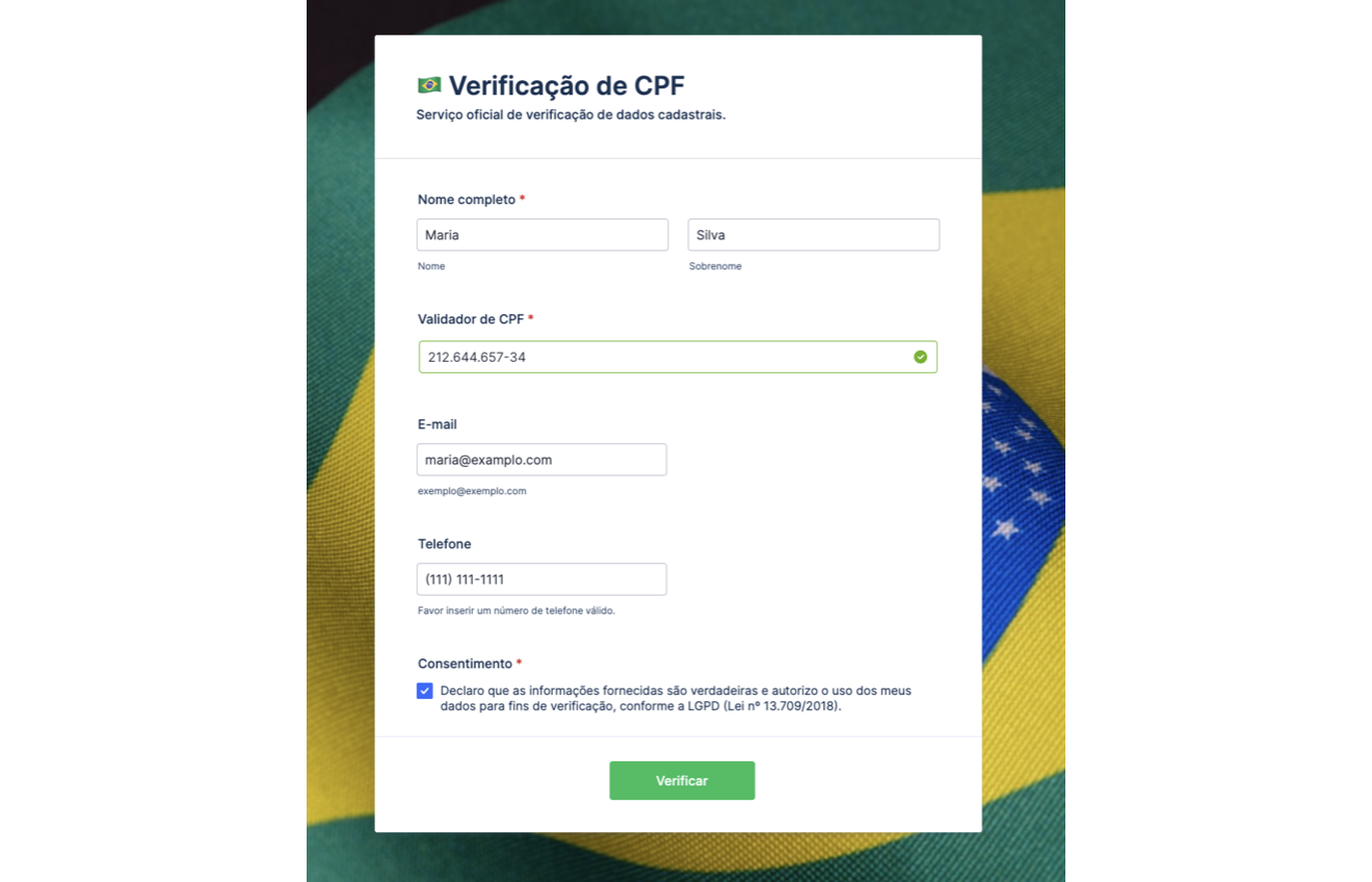 CPF Validator Screenshot 2