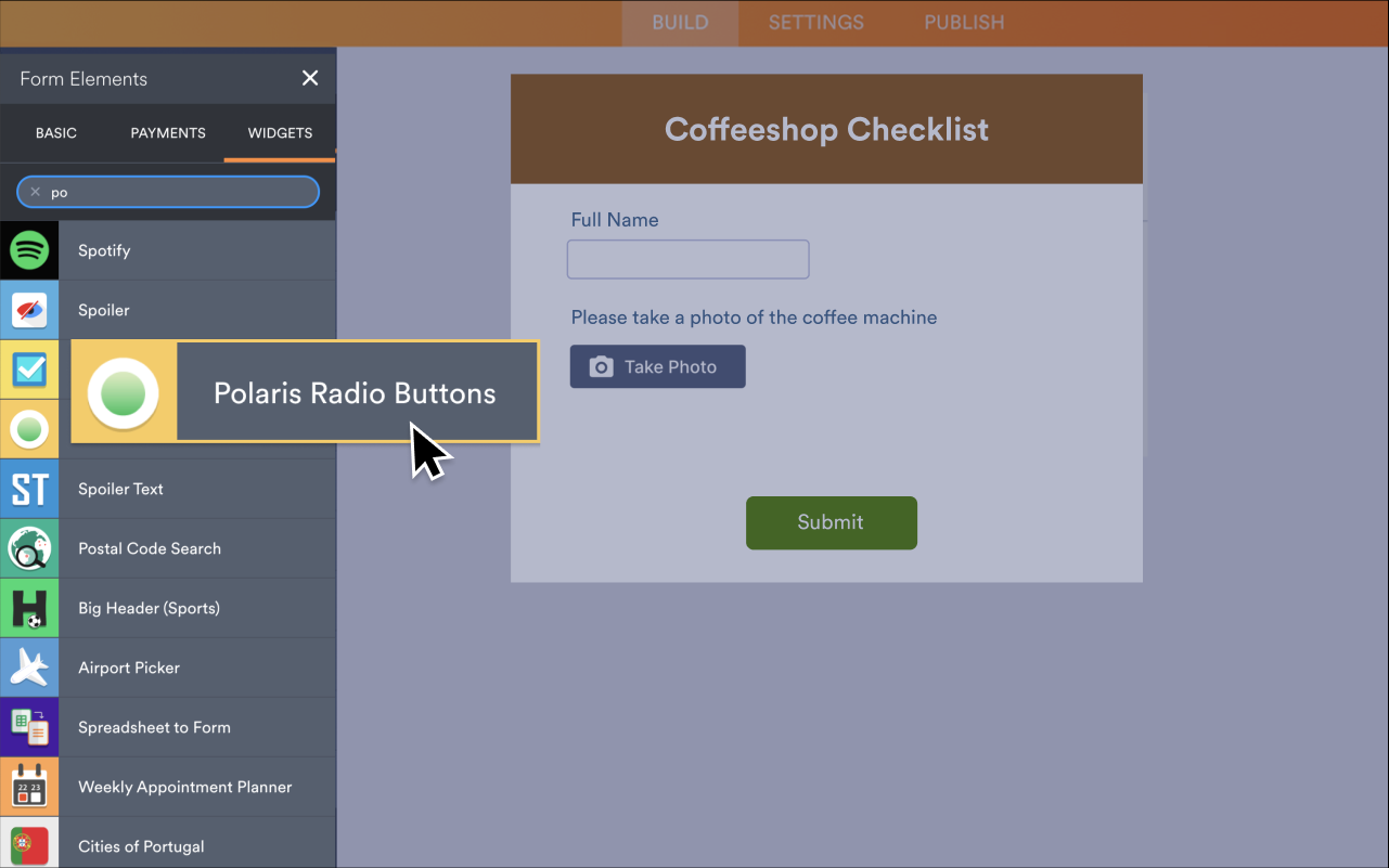 Polaris Radio Buttons Screenshot 2