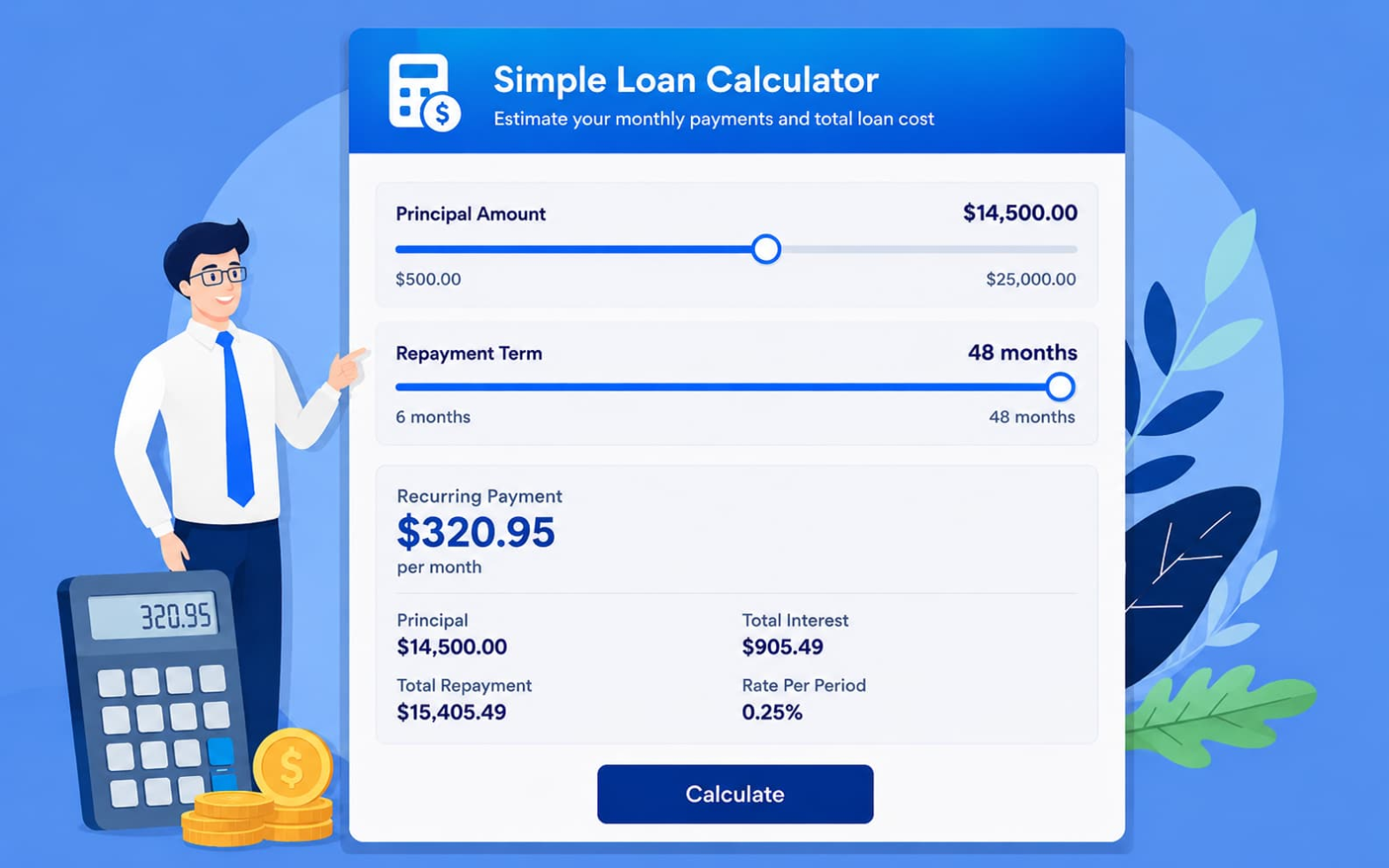 Simple Loan Calculator Screenshot 1