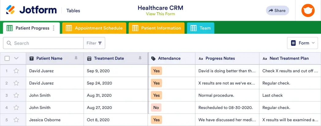 Healthcare CRM Template