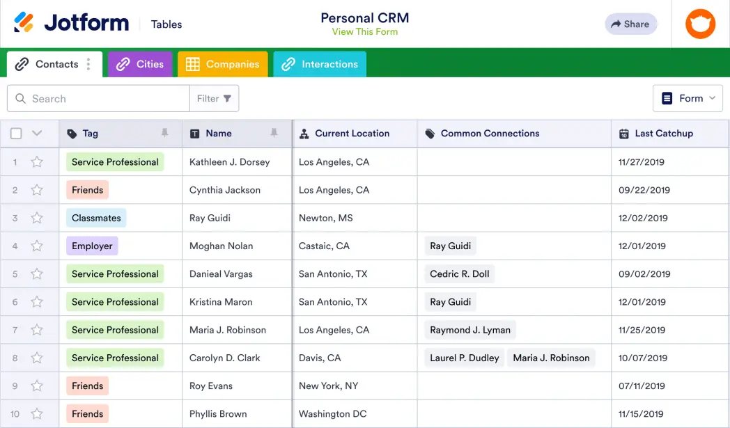 Personal CRM Template