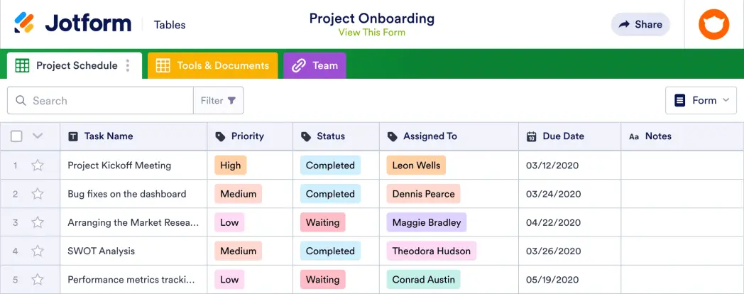 Project Onboarding Template