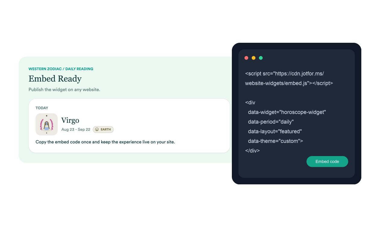 Embed in minutes