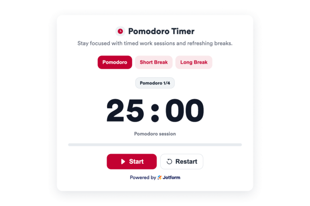 Create Your Own Pomodoro Widget in Seconds for Your Website