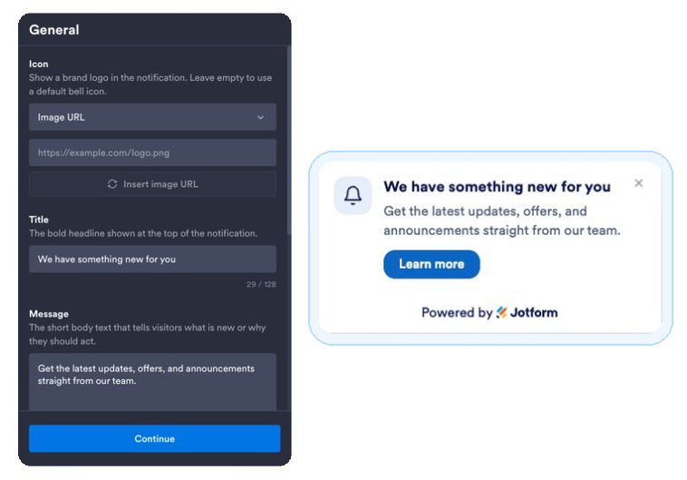 Write your notification