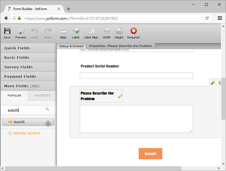 AutoJS - Form Widgets | Jotform