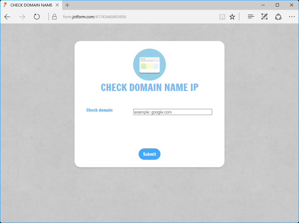 Check Domain Name IP - Form Widgets | Jotform