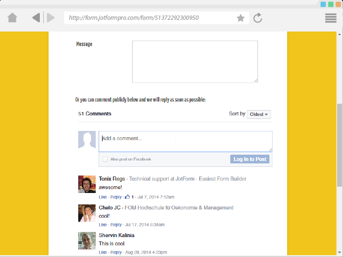 Facebook Comments Screenshot 2