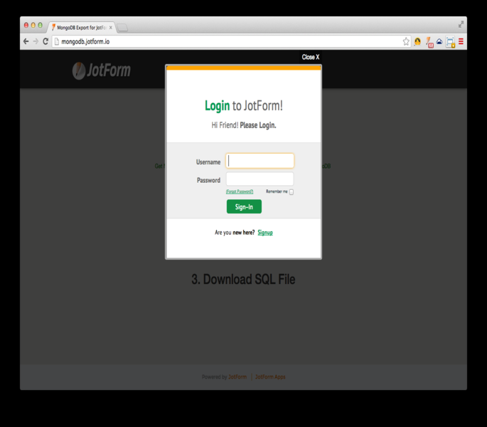 MongoDB Export Screenshot 2