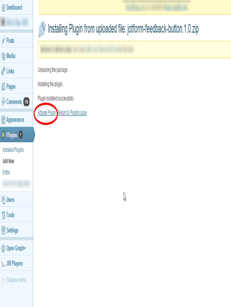 Wordpress Feedback Button Screenshot 3