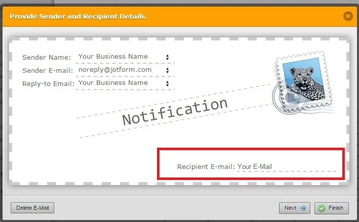 How do I change the email address for the submission of the form? Image 1 Screenshot 20