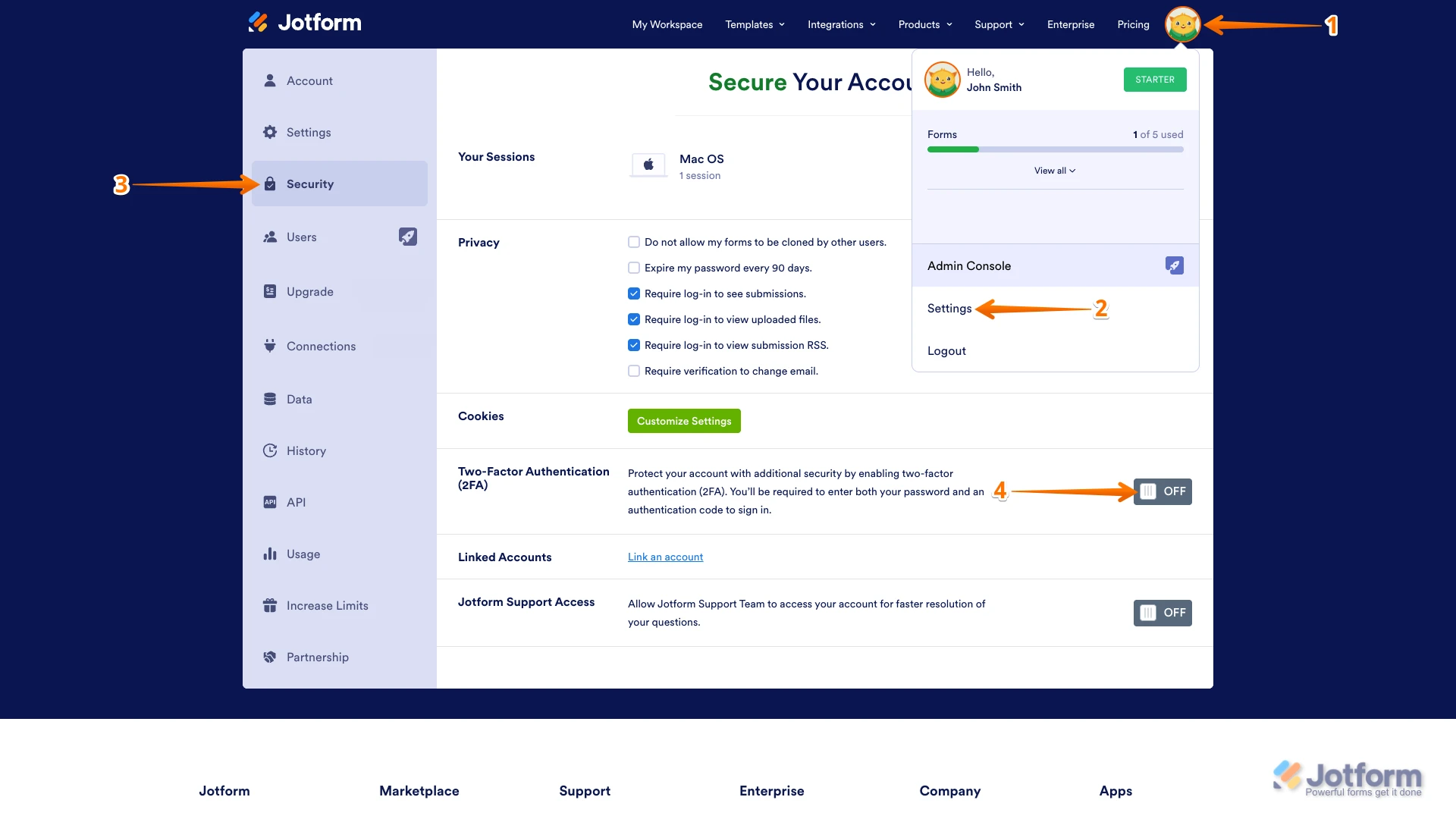 Enable 2FA steps Screenshot 10