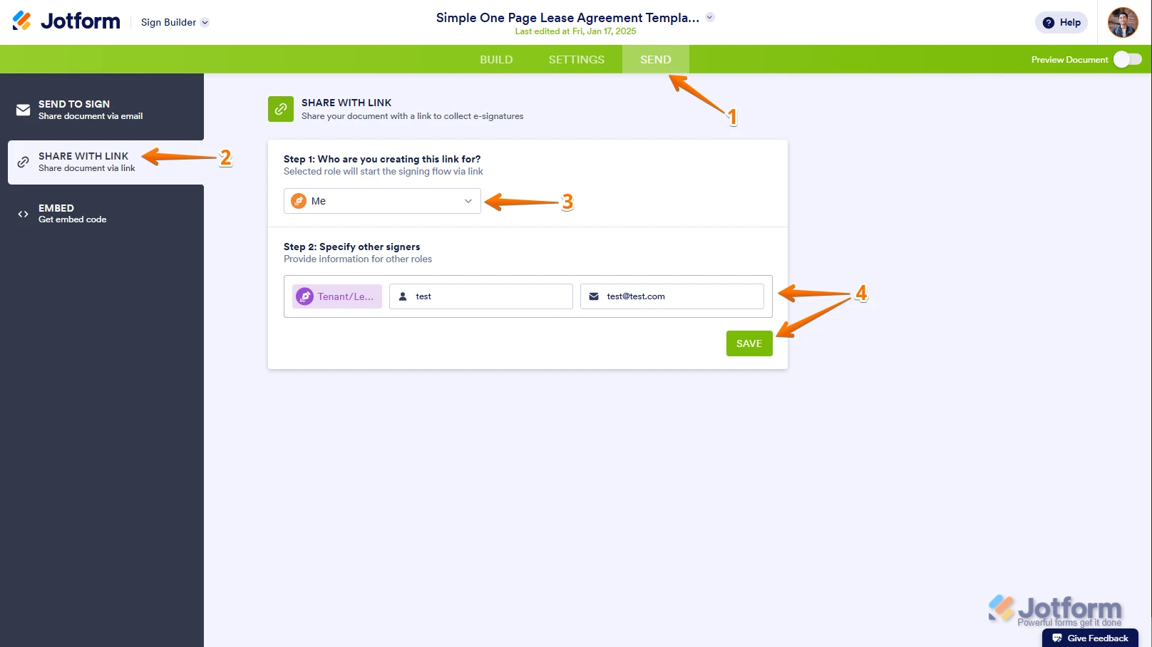 Creating a Public Link for a Document Screenshot 10