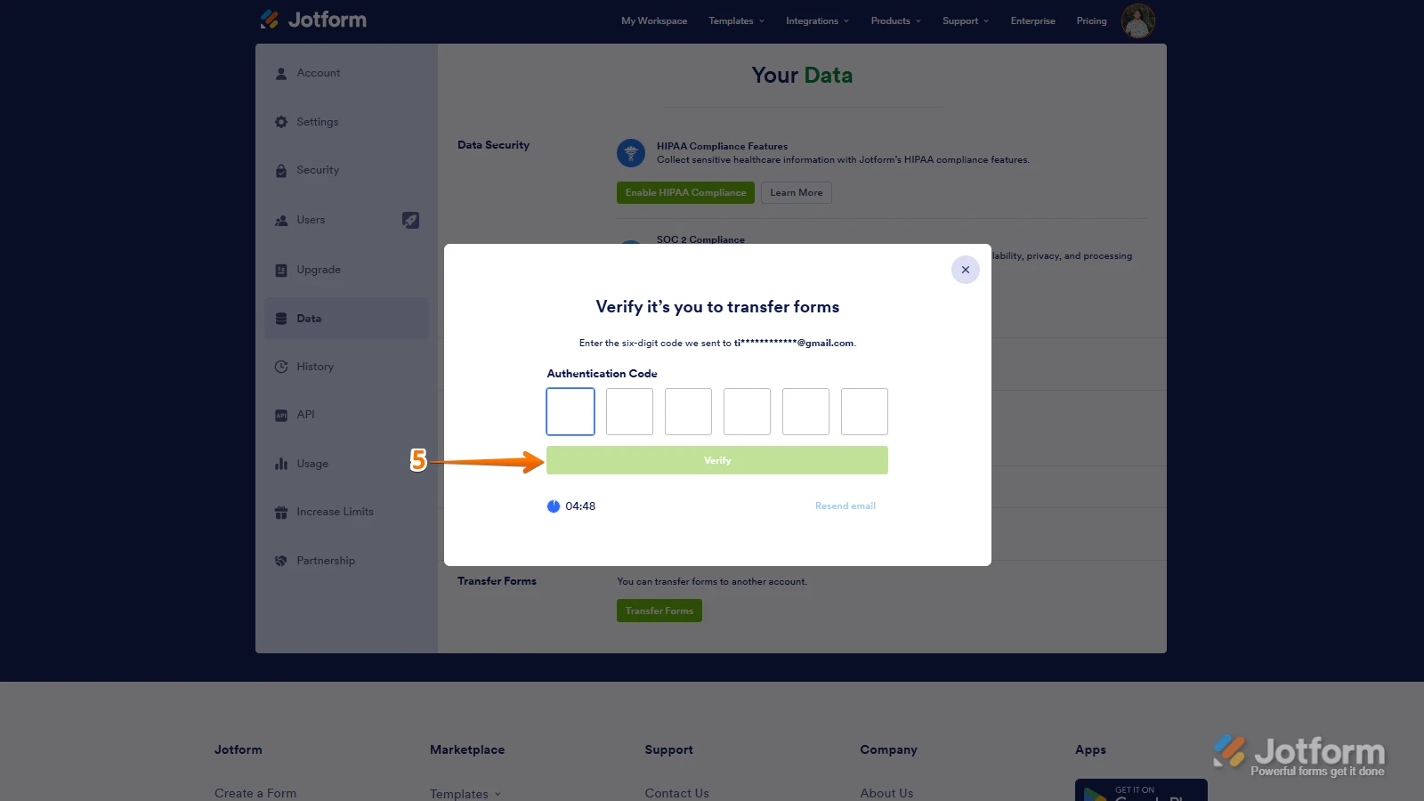 Jotformのフォームのオーナーチェンジ Image 3 Screenshot 112