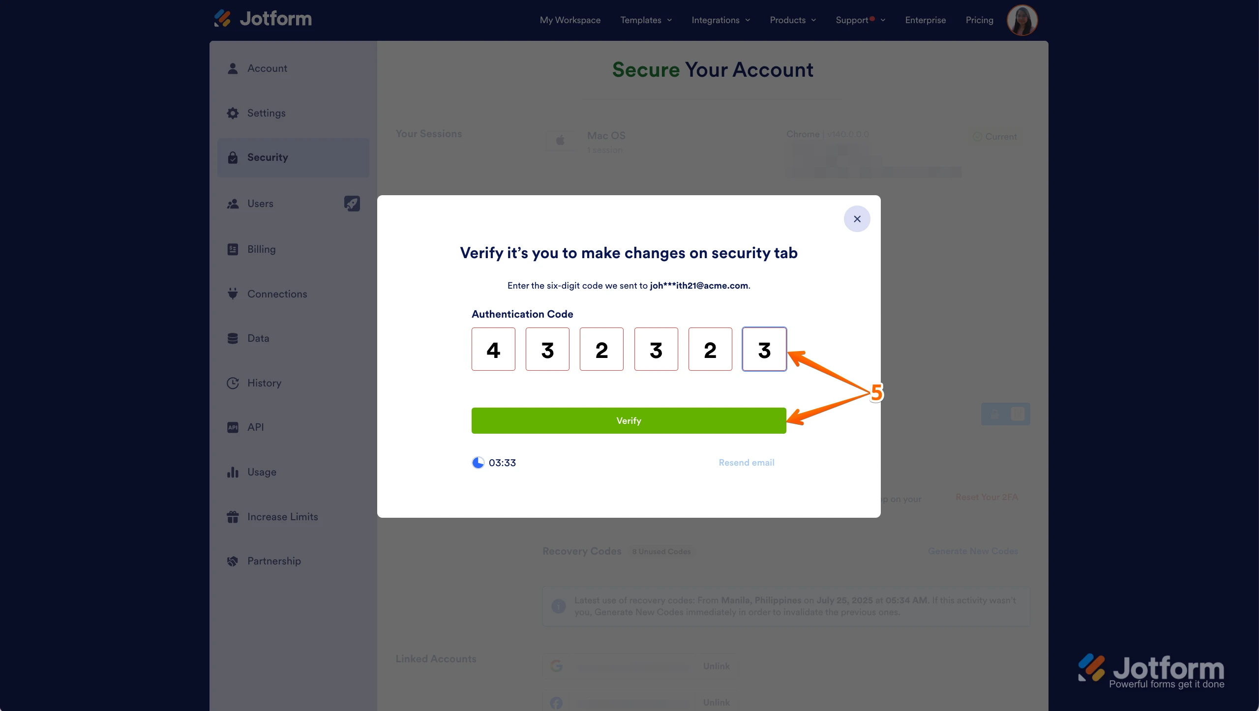 Verify Authentication Code Screenshot 32
