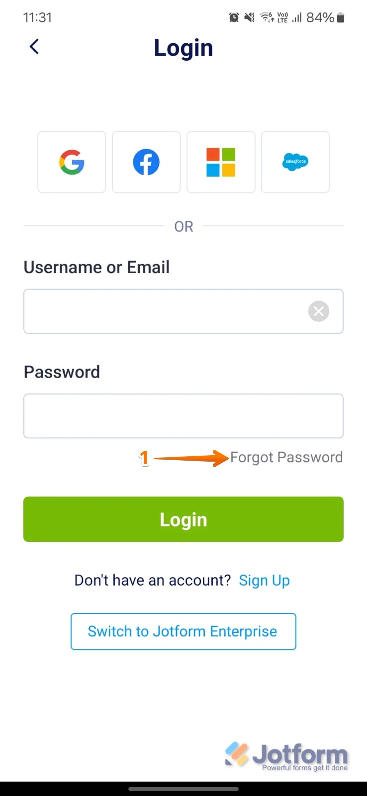 
Jotform Mobile App: Unable to log in despite correct credentials on iPhone
Image-1