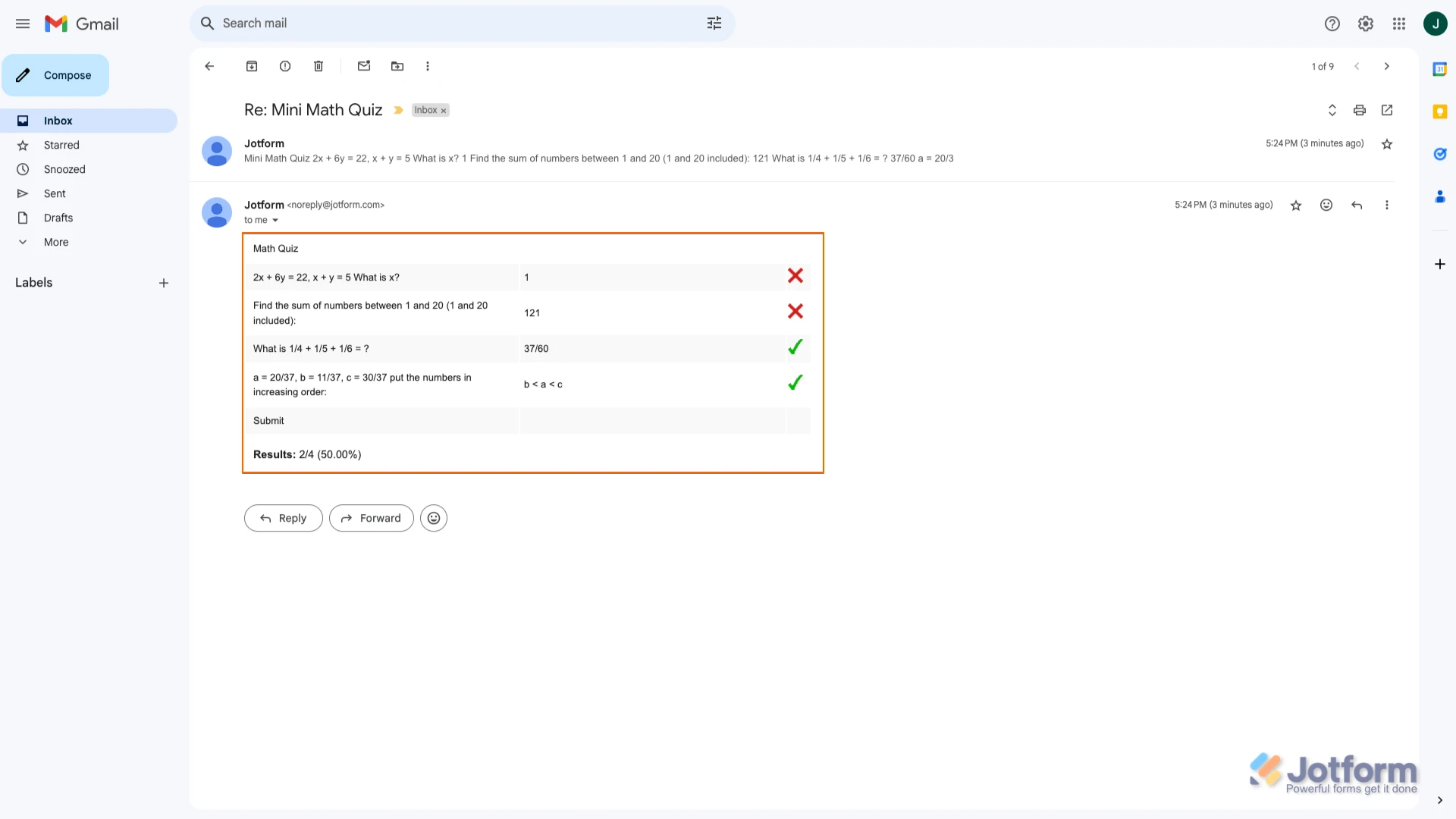 Quiz Email Example Screenshot 43