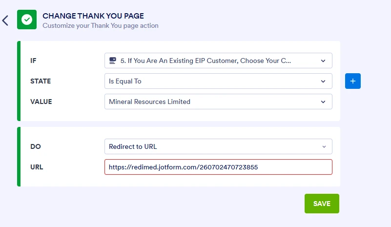 
Conditional Logic: Redirect to Another Form Based on User Answer Not Working
Image-1