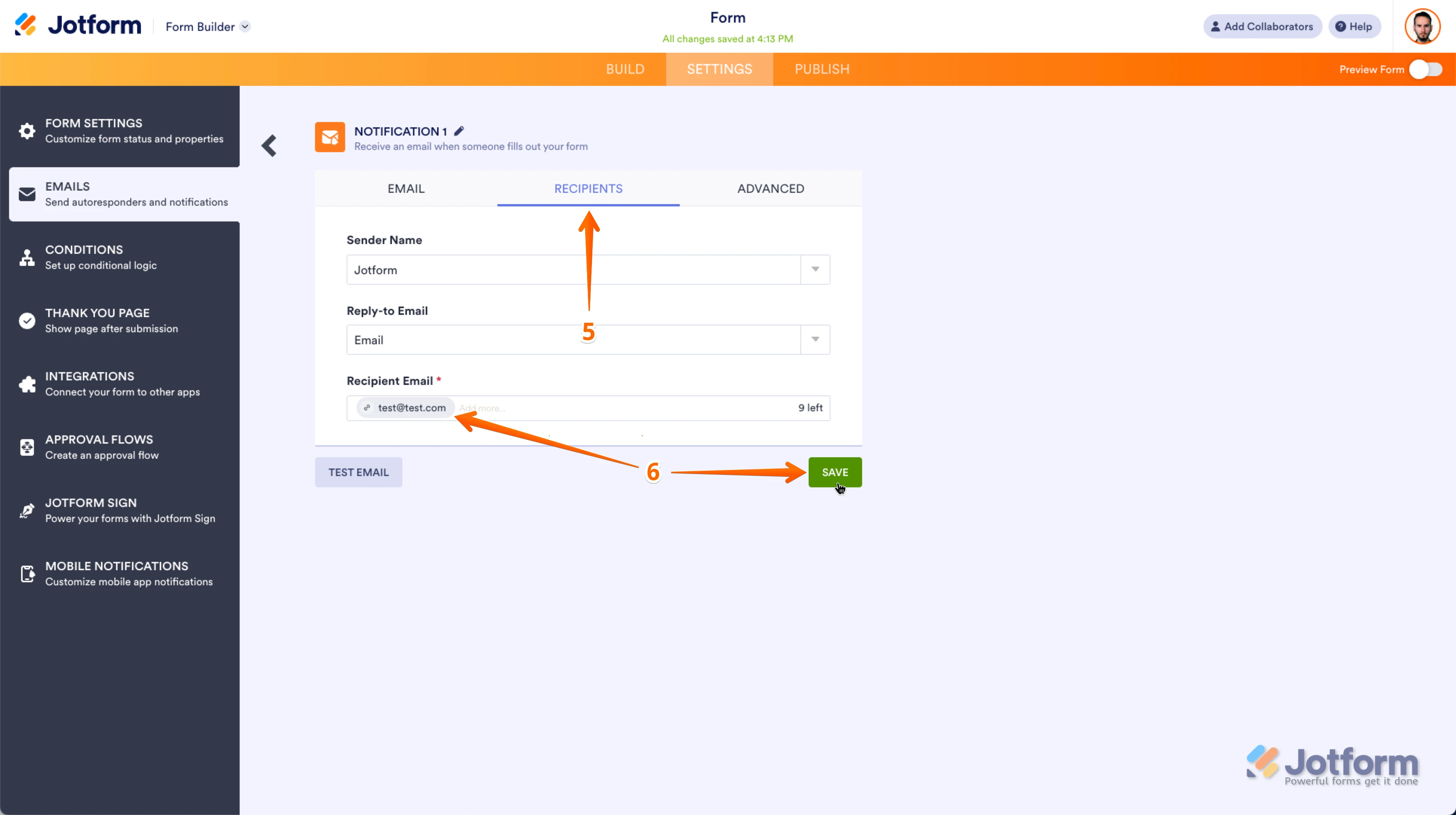 How to set up notification email Image 3 Screenshot 62