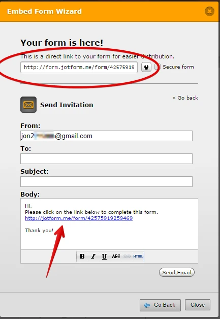 Send forms via email in JotForm Image 3 Screenshot 62