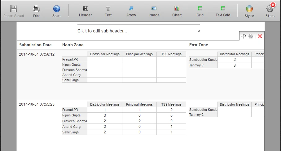 Create a grid report similar to that of the jotform design Image 1 Screenshot 20