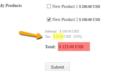 The tax is not calculated when I check the product even though I set it to 23% Image 1 Screenshot 20