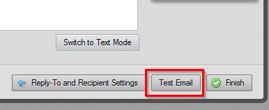 it says Test email sent to default email address:  thats my email Screenshot 20